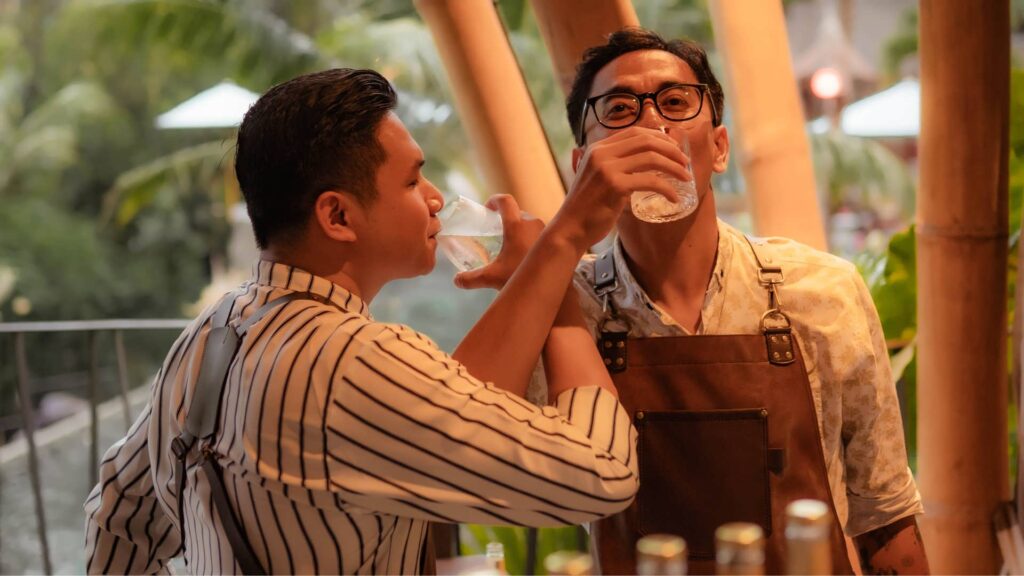 Ardi and Bojes during 8 Hands, captured in a quiet pause between service, where collaboration extended beyond the counter.